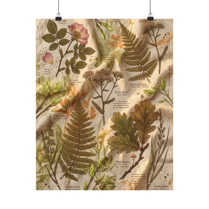 Spring Silk Drape Herbarium Wall Art Print | Nostalgic Decor