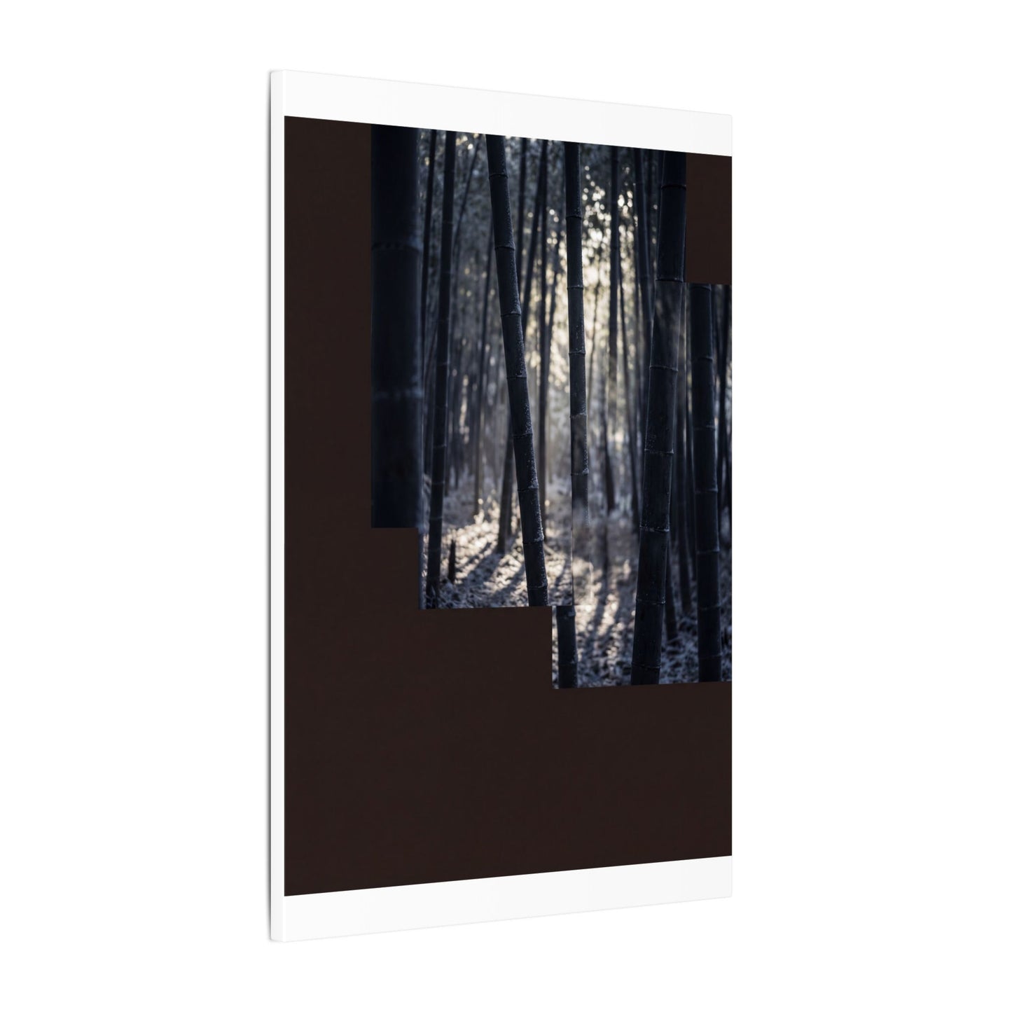 Bamboo Grove Canvas Art | Winter Dark Japandi Moody Minimal Art