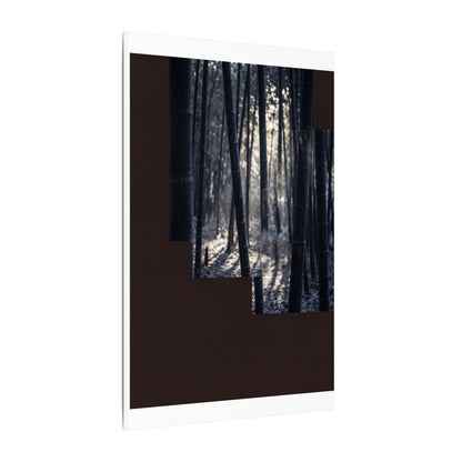 Bamboo Grove Canvas Art | Winter Dark Japandi Moody Minimal Art