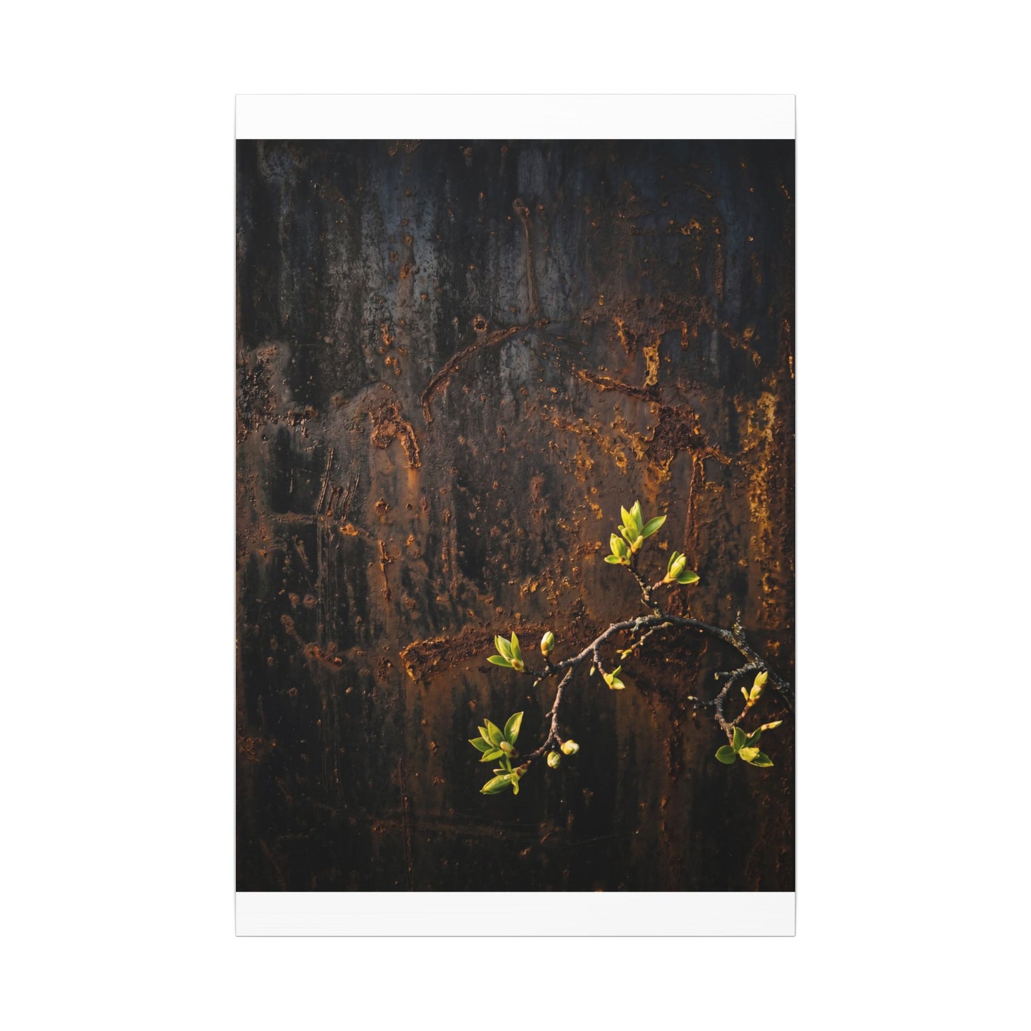 Golden Hour Rust Patina Canvas Art - Dark Japandi Fukinsei