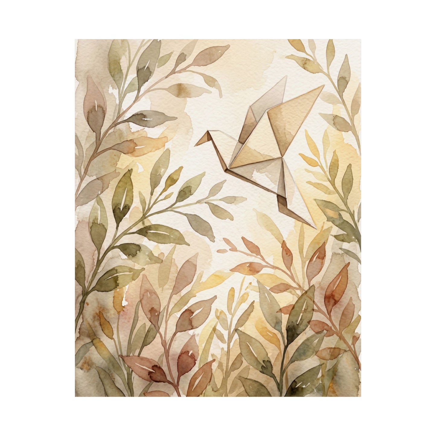 Summer Paper Fold Watercolor Wall Art Print | Cozy Decor