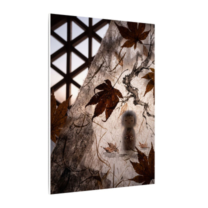 Shoji Screen Autumn Canvas Art | Dark Japandi Atmospheric Design