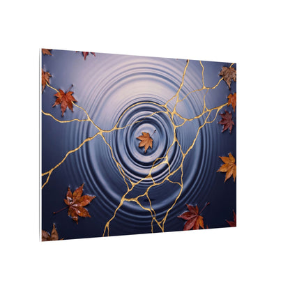 Kintsugi Water Ripple in Dawn | Gold Vein Canvas Art