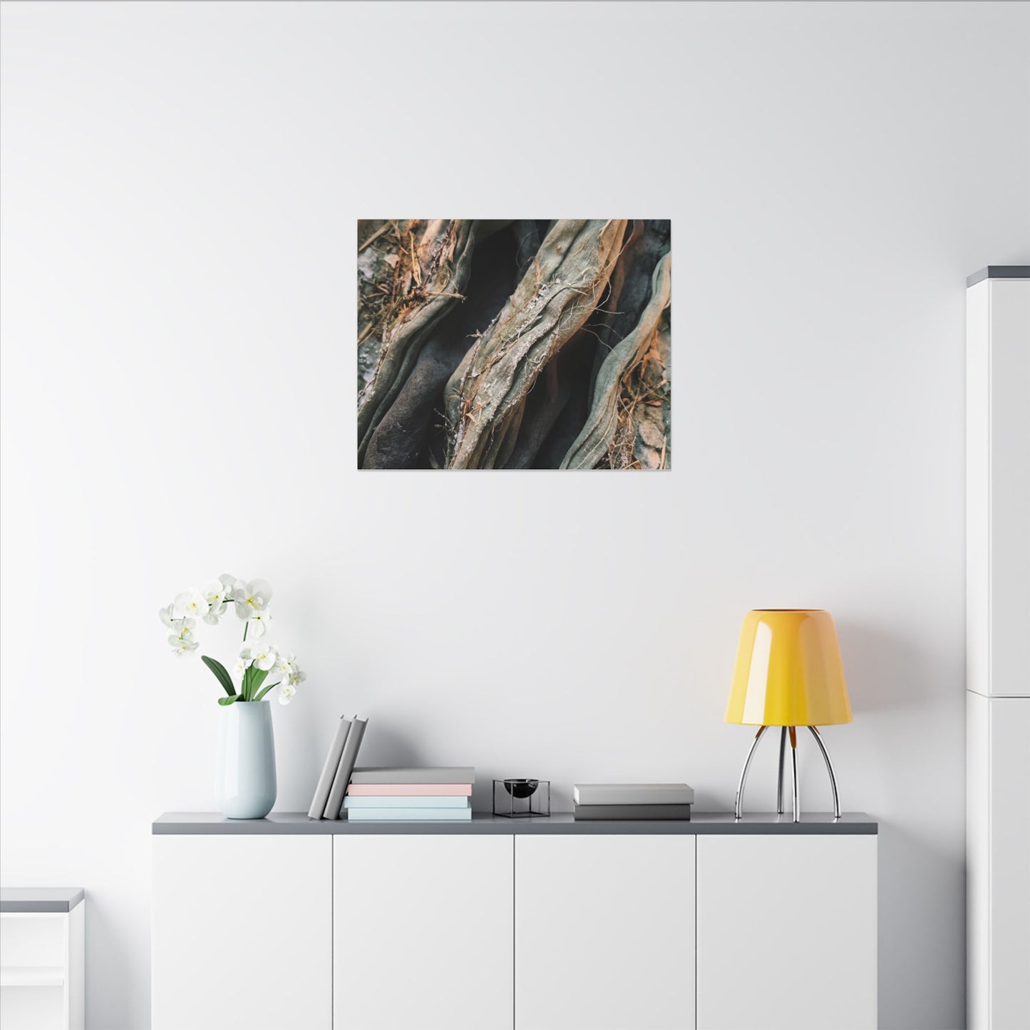 Silk Drape Winter Canvas Art | Japandi Cozy Design