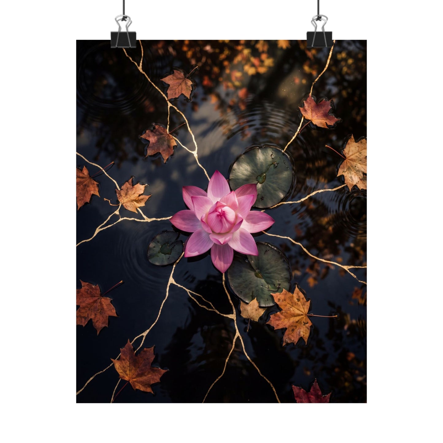Dappled Lotus Flower Wall Art Print - Kintsugi Ma
