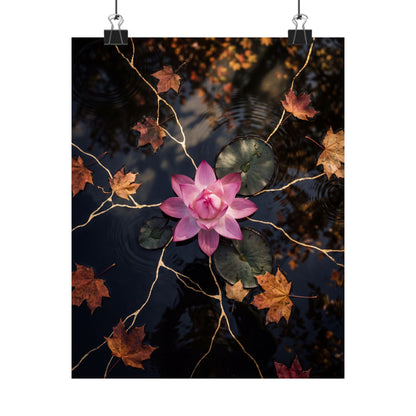 Dappled Lotus Flower Wall Art Print - Kintsugi Ma