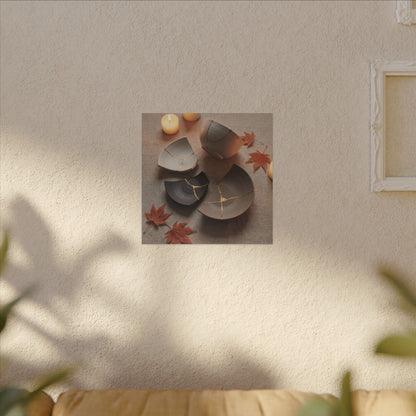 Candlelight Broken Pottery Canvas Art - Japandi Ma