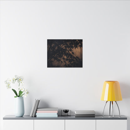 Shadow Play Autumn Canvas Art | Dark Japandi Atmospheric Design
