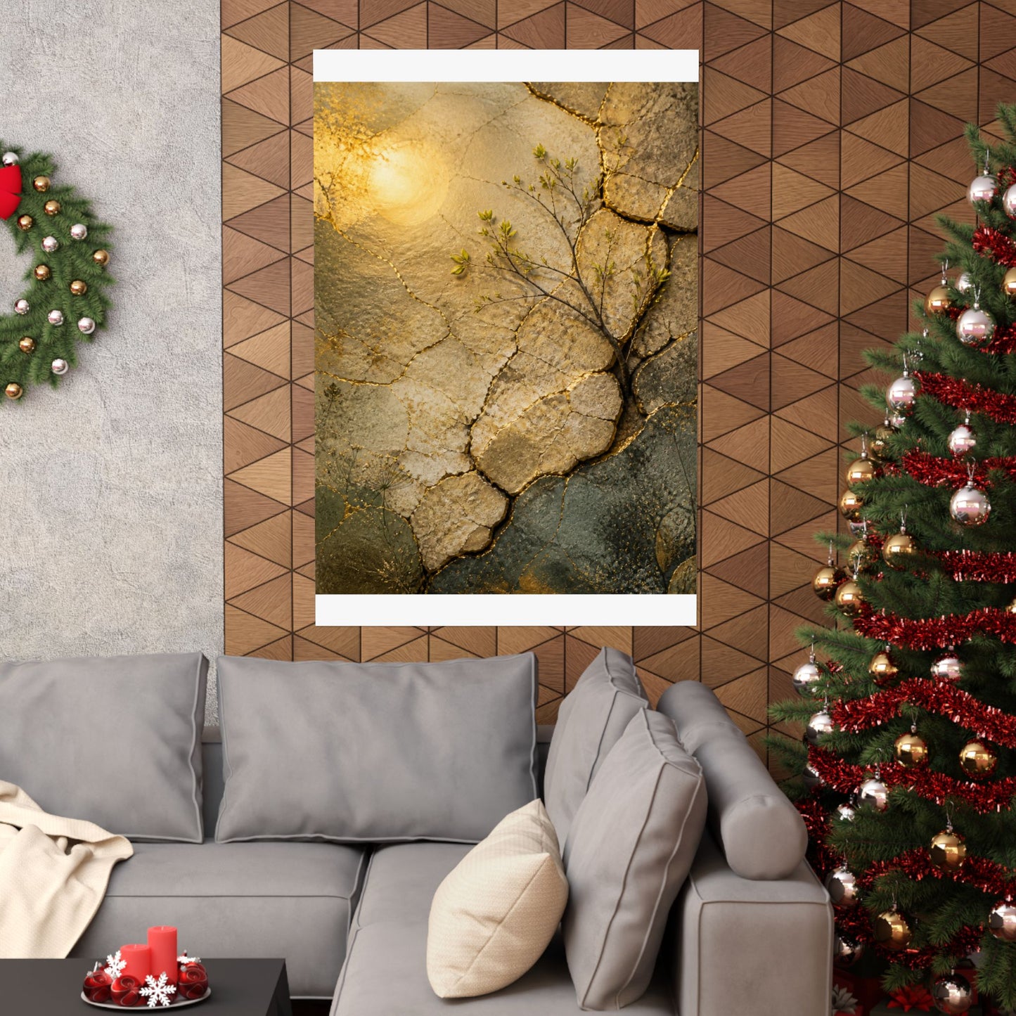 Cracked Earth Texture Wall Art Print | Earthy Japandi Art