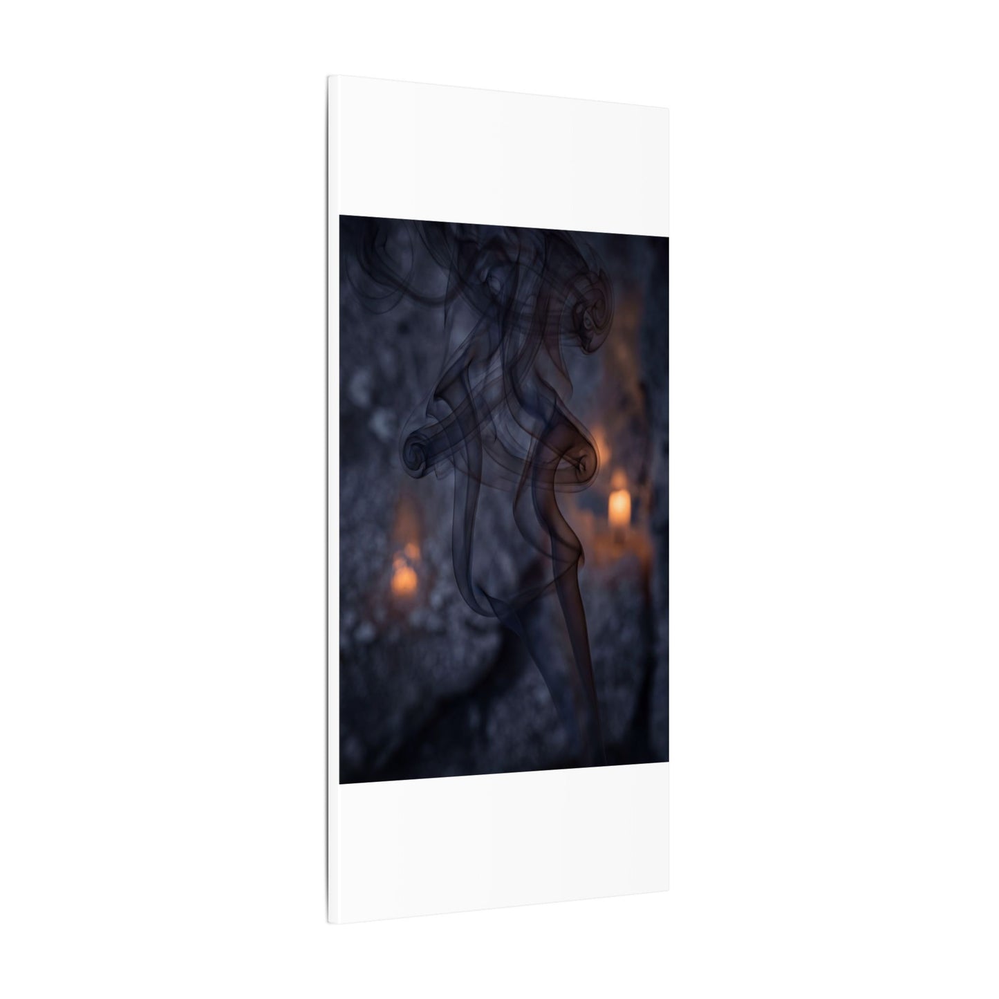 Incense Smoke Winter Canvas Art | Dark Japandi Sophisticated Design