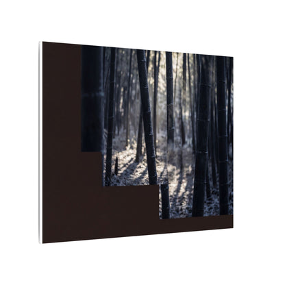 Bamboo Grove Canvas Art | Winter Dark Japandi Moody Minimal Art