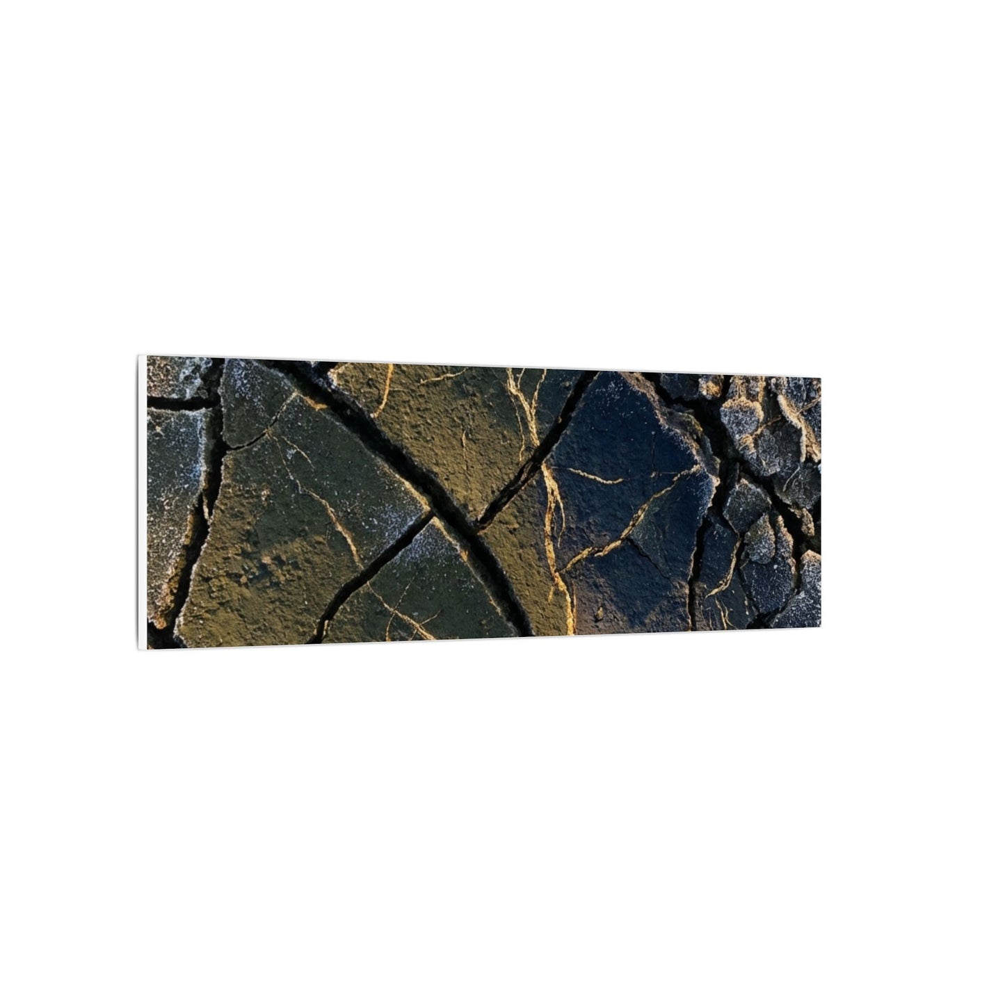 Winter Cracked Earth Moody Minimal Canvas Art | Atmospheric Decor