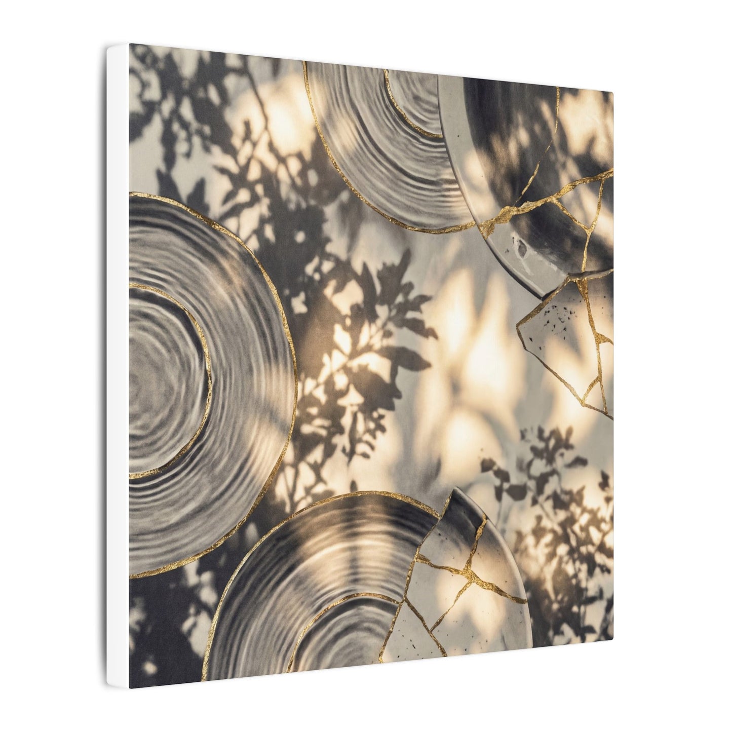 Healing Water Ripple Canvas Art - Gold Vein Kintsugi