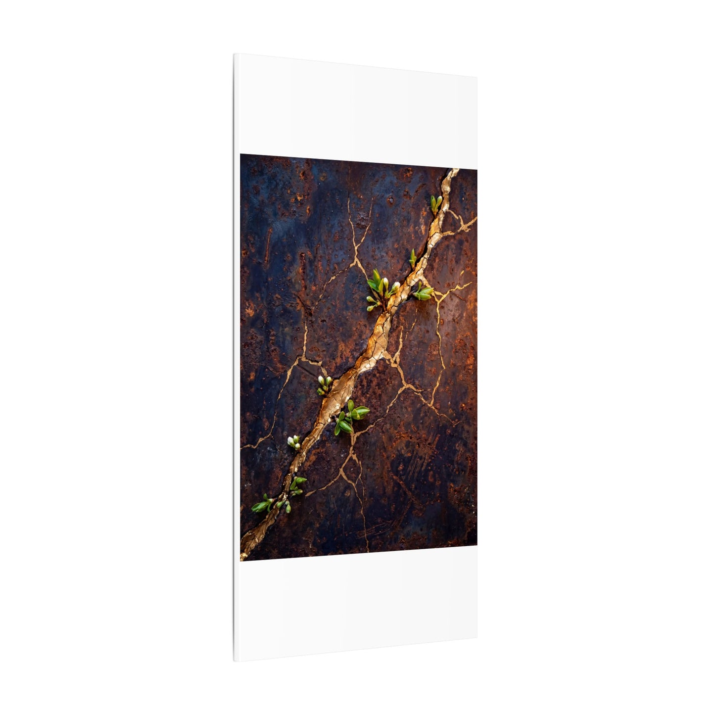 Rust Patina Spring Canvas Art | Kintsugi Resilient Design