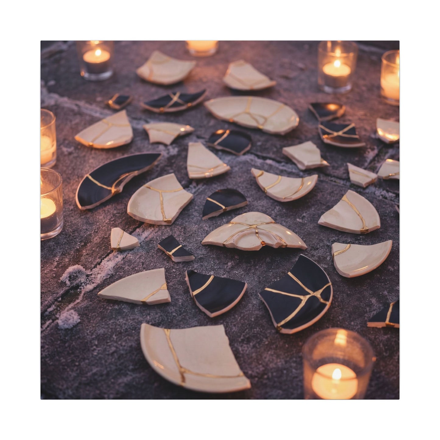 Winter Broken Pottery Broken Beauty Canvas Art | Beautiful Decor