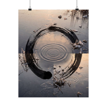 Water Ripple Winter Wall Art Print | Zen Contemplative Design