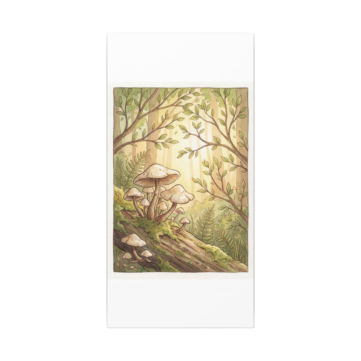 Spring Wild Mushrooms Mushroom Illustration Canvas Art | Cozy Decor