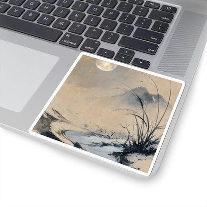 Winter Ink Brushstroke Japanese Pattern Sticker | Warm Decor