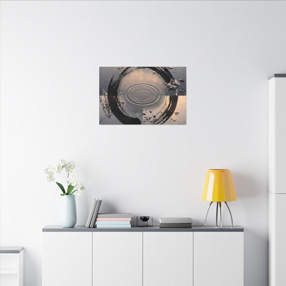 Winter Water Ripple Enso Canvas Art | Tranquil Decor