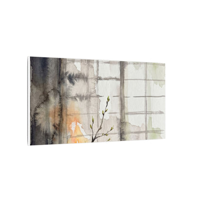 Shoji Screen Canvas Art | Spring Japandi Watercolor Art