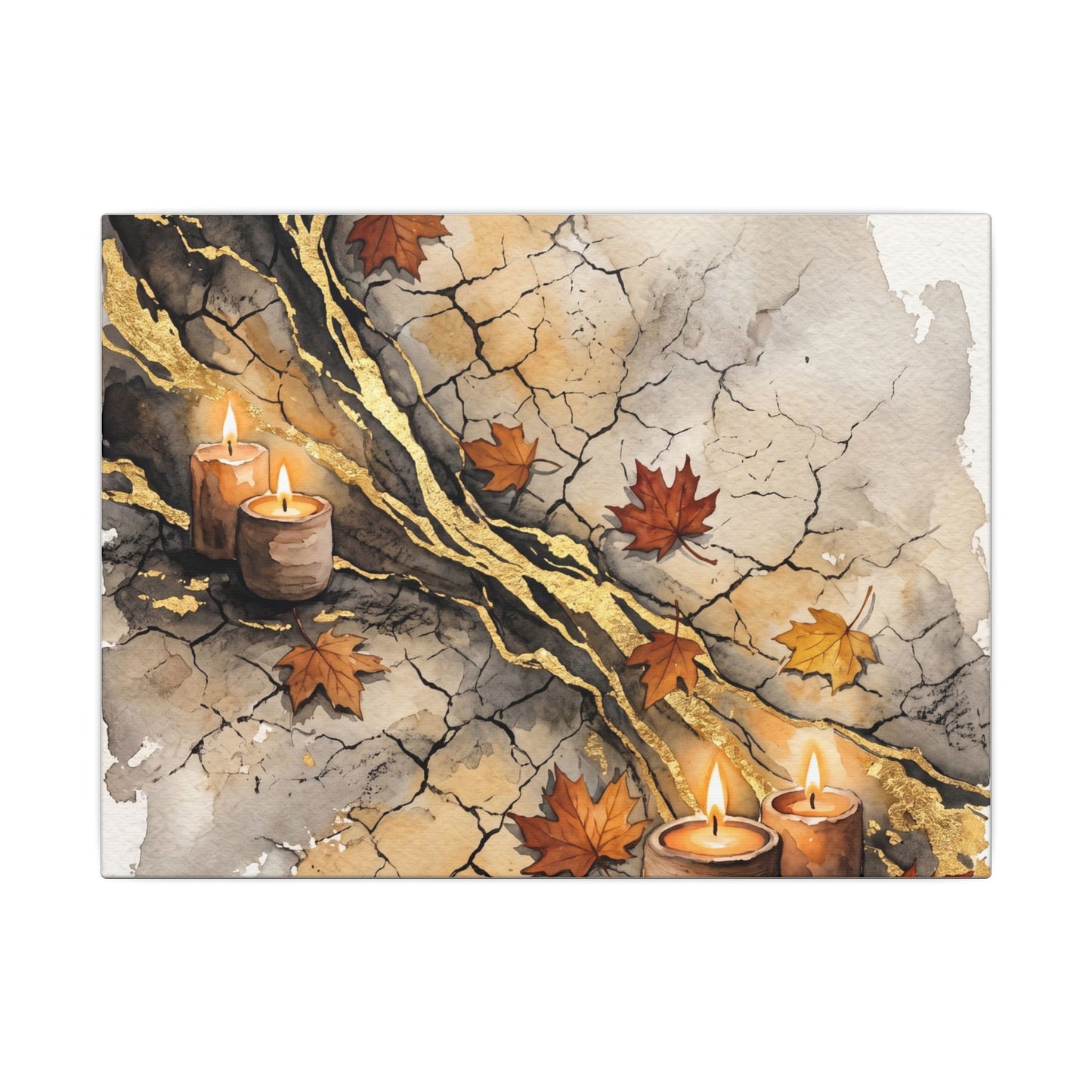 Cracked Earth Autumn Canvas Art | Japandi Warm Design