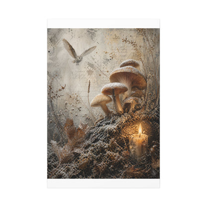 Wild Mushrooms Texture Canvas Art | Elegant Japandi Art