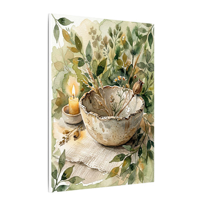 Ceramic Bowl Summer Canvas Art | Japandi Elegant Design