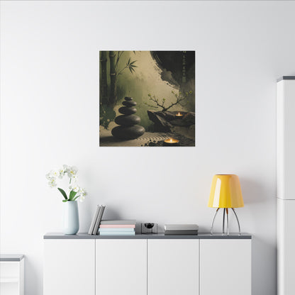 River Stones Spring Canvas Art | Zen Contemplative Design