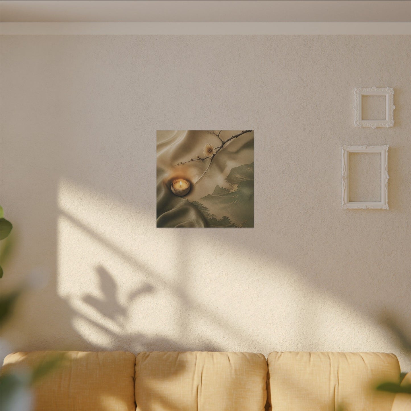 Silk Drape Japanese Pattern Canvas Art | Warm Japandi Art