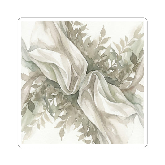 Silk Drape Watercolor Sticker | Cozy Japandi Art Art Print