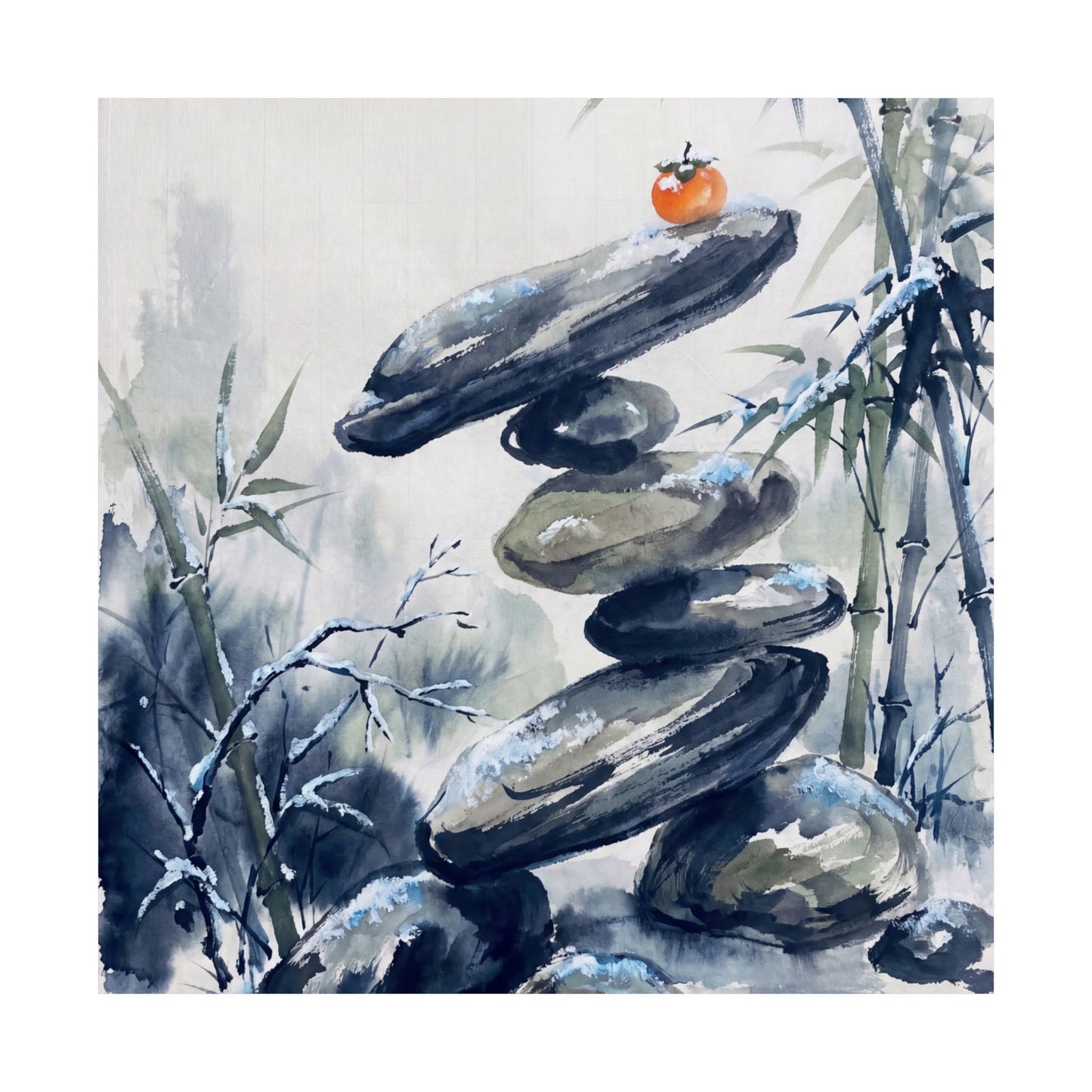 Moonlight River Stones Wall Art Print - Zen Datsuzoku