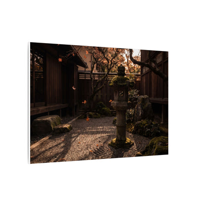Seijaku Stone Lantern Canvas Art - Dark Japandi Shadow Zen