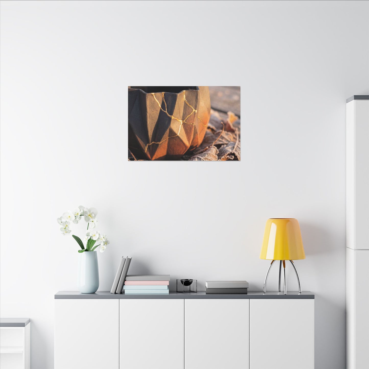 Paper Fold Gold Repair Canvas Art | Philosophical Kintsugi Art