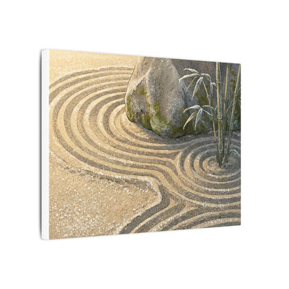 Rock Garden Winter Canvas Art | Zen Peaceful Design