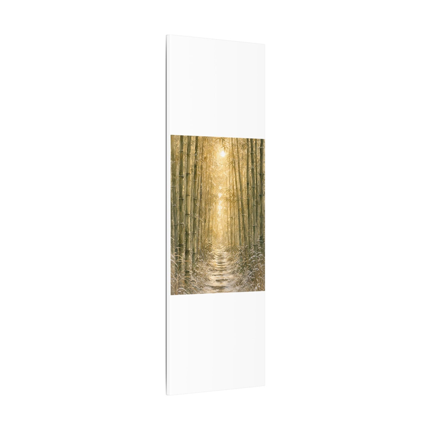 Bamboo Grove Winter Canvas Art | Japandi Elegant Design