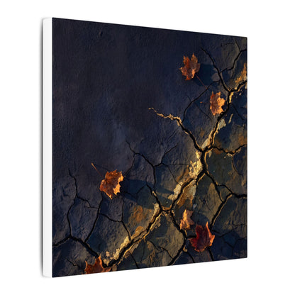 Cracked Earth Canvas Art | Autumn Dark Japandi Dark Texture Art