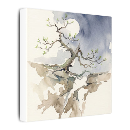 Moonlight Pine Tree Canvas Art - Japandi Ma