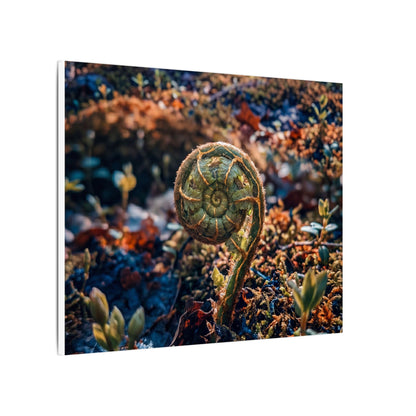 Kintsugi Fern Unfurling in Dappled | Gold Vein Canvas Art