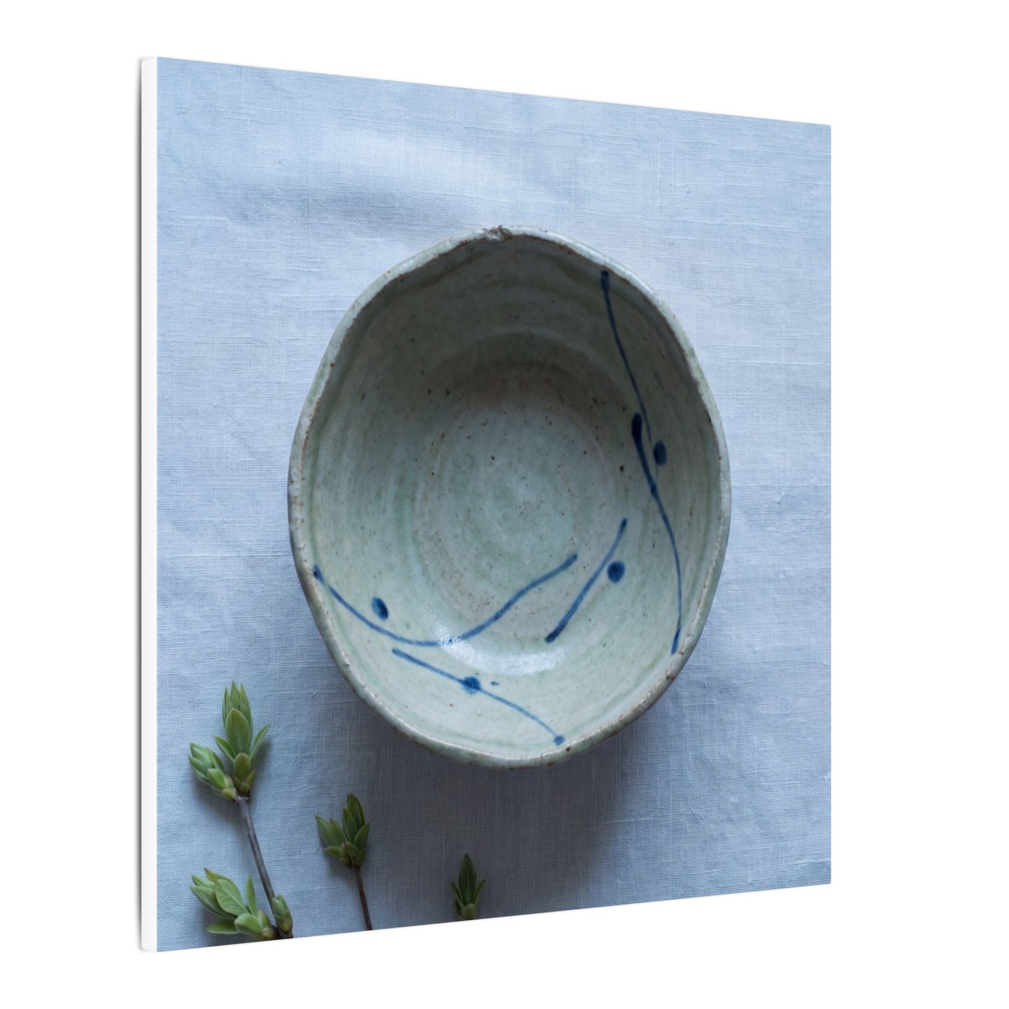 Spring Ceramic Bowl Minimal Line Canvas Art | Warm Decor