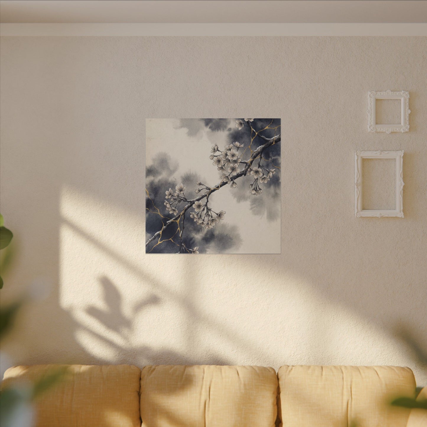 Ma Cherry Blossom Canvas Art - Kintsugi Gold Vein