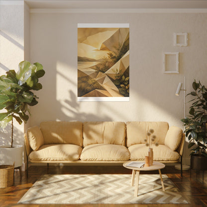 Golden Hour Paper Fold Canvas Art - Japandi Ma