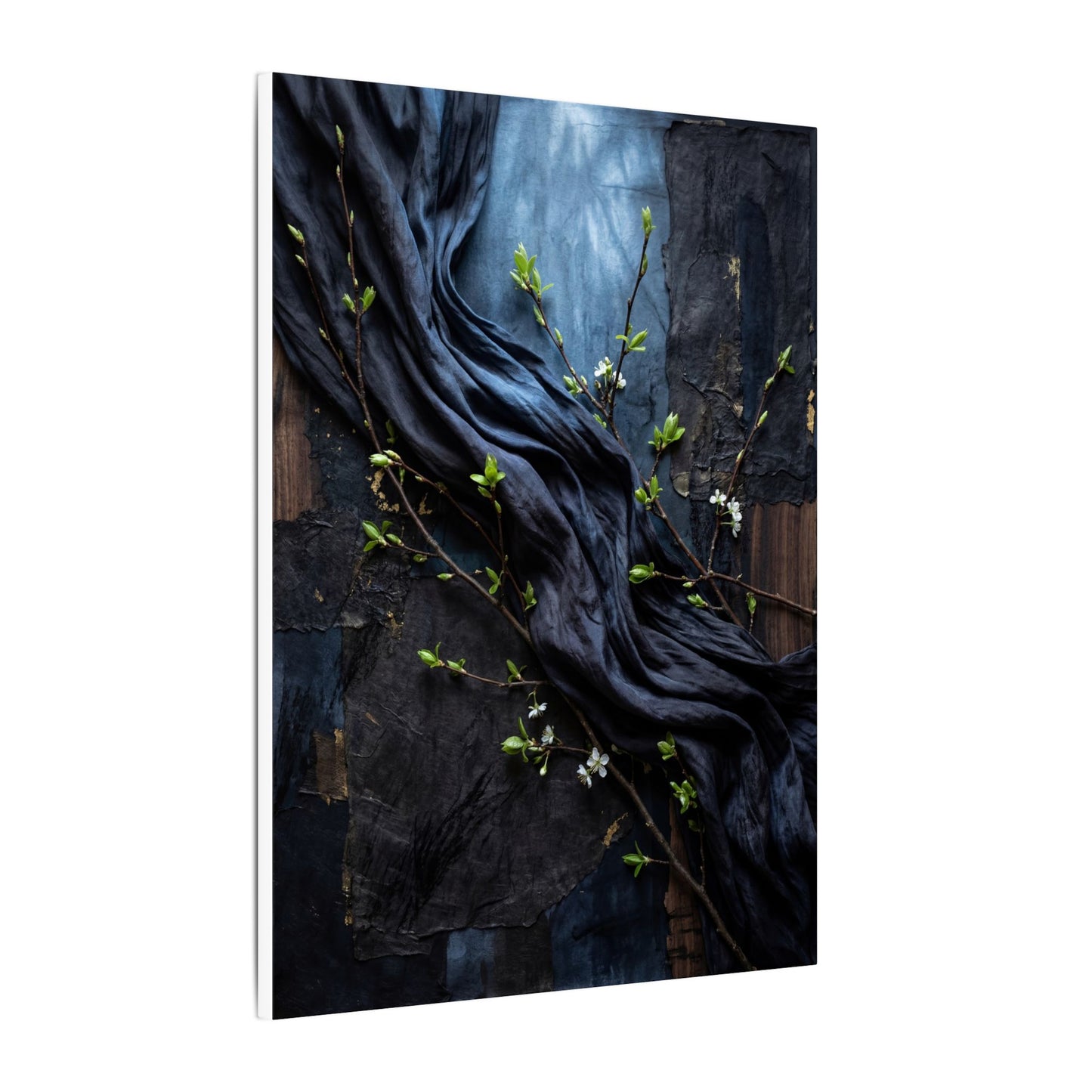 Spring Silk Drape Dark Texture Canvas Art | Atmospheric Decor