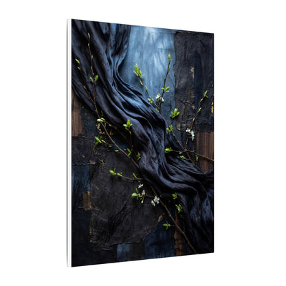Spring Silk Drape Dark Texture Canvas Art | Atmospheric Decor