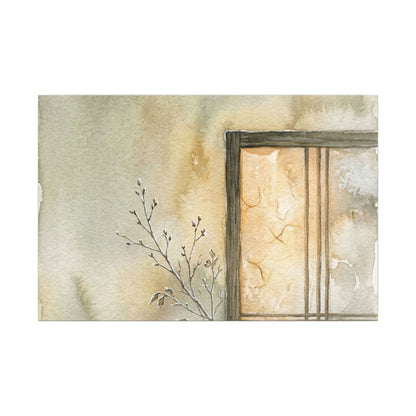 Ma Shoji Screen Canvas Art - Japandi Watercolor