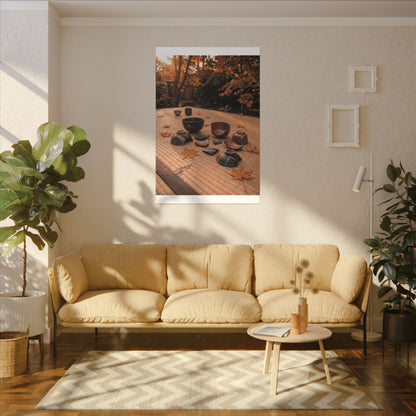 Golden Hour Tea Ceremony Canvas Art - Kintsugi Shibui