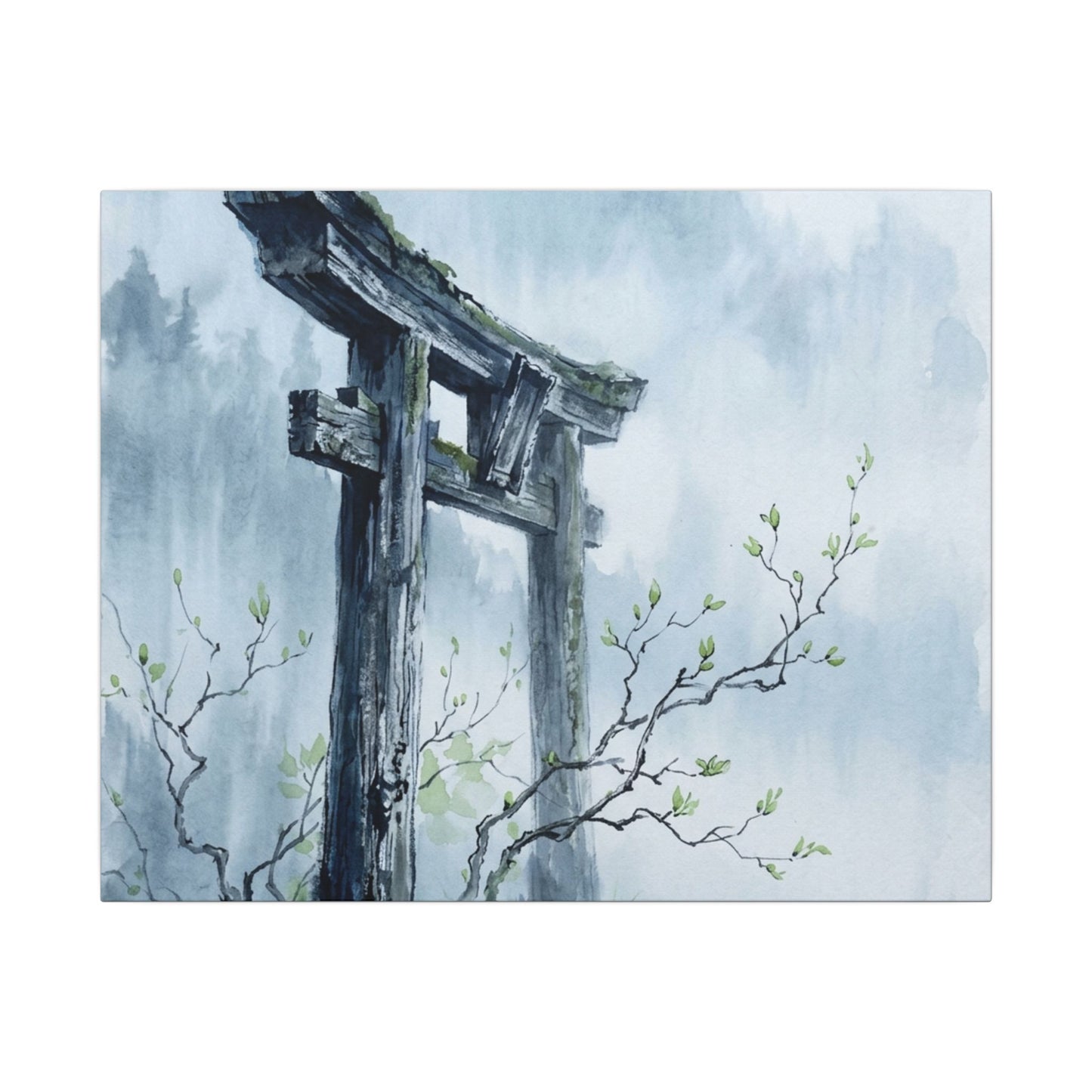 Torii Gate Canvas Art | Spring Zen Sumi E Art Art Print