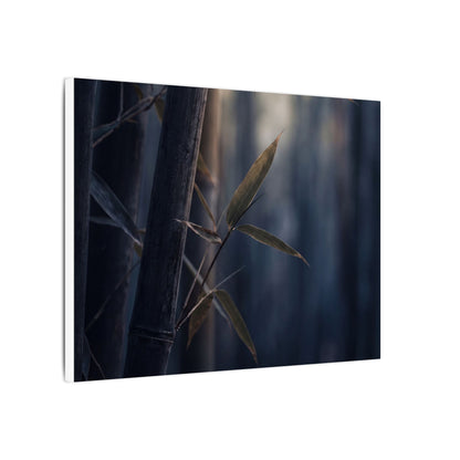 Dark Japandi Bamboo Grove in Dawn | Moody Minimal Canvas Art