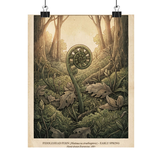 Fern Unfurling Spring Wall Art Print | Cottagecore Enchanting Design
