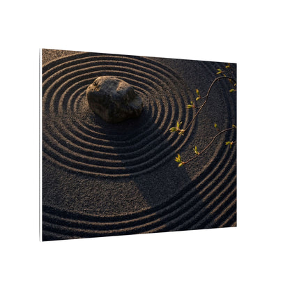 Rock Garden Shadow Zen Canvas Art | Bold Dark Japandi Art