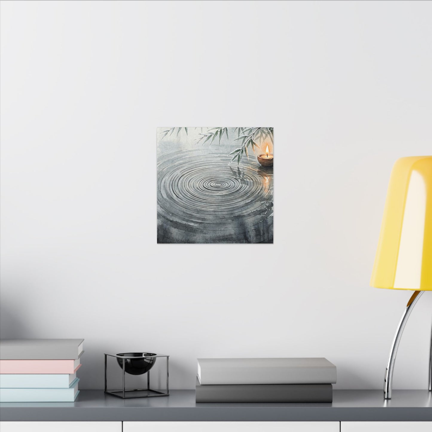 Water Ripple Sumi E Canvas Art | Calm Zen Art